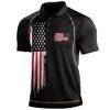 Estación Independiente de Comercio Exterior Camiseta de Verano para Hombre Sudadera Holgada Táctica de Manga Corta con Cuello Lapel Top para Hombre Transfronterizo