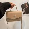 Bolsa Transversal Minimalista da Moda 2025 Outono Nova Versão Coreana Acolchoada Bolsa de Ombro Nicho Versátil de Mão Pequena Bolsa Quadrada