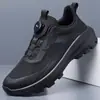 Sapatos de trilha de cano baixo, com fivela de rotação lateral, sola macia, antiderrapantes, resistentes ao desgaste, novos sapatos de caminhada para trilha masculinos para atividades ao ar livre
