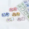 Pedras Strass Quadradas Pequenas 6mm para Nail Art Dongzhou, Strass 3D Super Brilhantes Quadrados e com Cantos Arredondados de Fundo Pontiagudo para Decorações de Nail Art