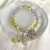 Pulseira de Contas Flor Quebrada de Jade Borboleta Super Fada Design de Nicho Feminino Ins Fada da Floresta Doce Colorido Contas Atacado
