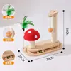 Arranhador de Sisal para Gatos, Placa Arranhadora para Gatos, Estrutura de Escalada para Gatos, Plataforma Giratória Integrada Resistente ao Desgaste Vertical que Não Solta Fiapos, Vara de Brincar para Gatos, Suprimentos de Brinquedos para Gatos