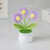 Ramo Pequeño de Punto Transfronterizo en Maceta Regalo para el Día del Maestro Producto Terminado Hilo Girasol Flor Artificial Decoración de Escritorio