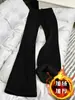 Calça Jeans Micro La Azul Retro Espessa Forrada com Fleece Feminina Inverno Novo Estilo para Meninas Plus Size Cintura Alta Elástica Modeladora Reta