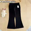 [Casa Rosa] Pantalones Acampanados para Niñas, Pantalones de Yoga de Cintura Alta con Protección Solar de Verano, Pantalones Deportivos Casuales para Niñas