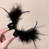 Presilha de Cabelo com Pena Preta para Mulheres, Presilha para Coque, Presilha Fixadora de Rabo de Cavalo Alto, Design Exclusivo de Alto Padrão, Realça o Volume do Cabelo