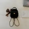 Mochila acolchada con cadena estilo coreano, nueva colección otoño 2026, mochila elegante y única, bolso de mano sencillo