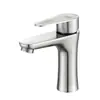 Grifo para Lavabo de Acero Inoxidable 304, Frío y Caliente, Grifo Monomando de Agua Fría para Lavabo de Baño Doméstico, Gama Completa de Grifos