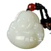 Colgante de Buda de Jade Hetian Colgante de Buda Sonriente para Hombres y Mujeres Colgante de Jade