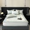 Alfombra de Ratán Hielo Transpirable con Estampado Digital de Lujo Ligero, Esquinas con Correa, Plegable, Lavable a Máquina, Amigable con la Piel, Alfombra Suave para Dormir Desnudo, Alfombra de Salud