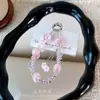 Cadena para colgar funda de teléfono de vidrio con cuentas de flor de borla, colgante de cristal exquisito, accesorio para bolso, adorno de cordón para llave de coche