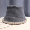 SOBREHEXX Sombrero de Mujer Otoño e Invierno ins Sombrero de Pescador de Gamuza Estilo Coreano Moderno Versátil Lana de Cordero Cálido Sombrero de Cubeta para Hombre