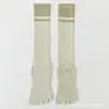 Meias de Yoga Color Block de Cinco Dedos para Mulheres, Meias Profissionais Antiderrapantes Absorventes de Impacto para Panturrilha, Meias para Esportes de Fitness Indoor, Dança, Pilates