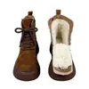 Botines estilo Martin de gamuza con suela gruesa para mujer, colección otoño/invierno 2026, con punta ancha, suela de plataforma y forro de felpa, estilo Chelsea, y botines cortos estilo Birkenstock