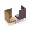 Sofá de esquina combinado moderno simple de respaldo alto con asiento de tarjeta rodeado para recepción de negociaciones comerciales privadas con pantalla