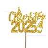 2025 Día de Año Nuevo FELIZ AÑO NUEVO tarjeta enchufable para decoración de pastel tarjeta FUCK2024