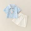 Ropa para Niños Huzhou Zhili Conjunto de Verano para Niños Estilo Coreano Algodón Puro Bebé de un Año Mangas Cortas Ropa Delgada de Verano para Niños