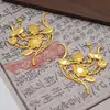 Electroforesis Alta Retención de Color Accesorios DIY Hoja de Loto Aleación de Loto Materiales Hechos a Mano DIY Base para Joyería Peineta Estilo Palacio Venta Directa