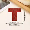 Parches bordados de letras inglesas 26 y números con lentejuelas rojas más vendidos transfronterizos con adhesivo termofusible para decoración de ropa