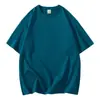 Camiseta Klein Azul 300g Algodón Puro Pesado Manga Corta Verano Unisex Marca de Moda Oversize Estilo Americano