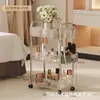 Estante de Almacenamiento Transparente de Múltiples Niveles Moderno y Sencillo Soy un Estante de Almacenamiento de Cocina Estante de Almacenamiento de Bocadillos junto a la Cama Carrito