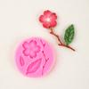 Molde de Silicona Flor de Ciruelo para Pastel de Foil Rama de Flor de Durazno Hojas Herramientas para Hornear Pastel Líquido Molde de Arcilla para Chocolate