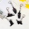 Chaveiro Acrílico de Gatinho Fofo, Pingente de Gatinho Preto Pequeno, Chaveiro de Mochila, Presente para Amigos e Melhores Amigas