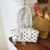 Shuai Mijia 2026 Verão Nova Bolsa de Mão Estilo Coreano Pequena Bolsa Tote Feminina Bolinhas Nicho Bolsa Almofada Bolsa de Ombro