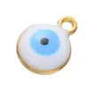 Accesorios para joyería DIY 6/8mm gota de aceite de doble cara ojo maligno dorado ojo de aleación colgante de pulsera estilo turco