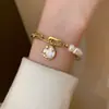 Diseño de Personalidad Pulsera de Perlas de Agua Dulce Barrocas con Cara Sonriente Temperamento Coreano Pulsera de Celebridad de Internet Pulsera para Estudiantes