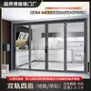 Puerta corredera de sala de estar para balcón de alta resistencia, mampara de puerta móvil, balcón cerrado, villa, aleación de titanio, magnesio y aluminio, puerta de vidrio templado