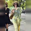 Traje Casual de Verão 2025 Estilo Boêmio para Férias Redutor de Idade Camisa Floral de Manga Longa com Lapela Calça de Perna Larga Conjunto de Duas Peças para Mulheres