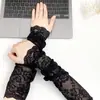 Proteção Solar Mangas Longas de Renda Luvas Mangas Falsas Verão Feminino Alta Elasticidade Respirável Sexy Cobertura de Cicatriz Tatuagem Dirigir Mangas para Braço