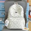 Mochila escolar de estudante do ensino médio, fofa, com laço, de grande capacidade, alta aparência, bolsa escolar para meninas