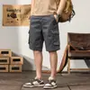 Shorts casuais de trabalho da moda de verão para homens, calças casuais de comprimento médio da moda com toque fresco de verão, shorts casuais de cor sólida para homens no joelho