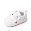 Zapatos para Niños Pequeños Antideslizantes Suela de Goma Estrella Amorosa 0-1 Velcro Zapatos de Bebé Suela Suave Zapatos Blancos Primavera BL2312
