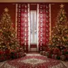 Cortinas decorativas retangulares de Natal blackout, novo tecido decorativo estilo americano, cortinas retangulares de Natal