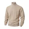 Suéter Jacquard de Color Puro para Hombre con Cuello Alto y Manga Larga Amazon Talla EU Casual Ajuste Delgado Ropa de Punto de Color Puro