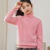 Suéter de lana para niños, suéter básico de cuello alto para otoño e invierno, suéter de cachemira de color liso para niñas