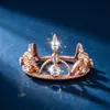 Anillo de Plata de Ley S925 Más Vendido en Europa y América Que No Se Desvanece Moda Europea y Americana Anillo de Zirconia Corona Anillo de Boda para Mujer Nicho de Alta Gama