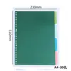 Páginas Divisorias Índice para Cuaderno B5 Páginas Etiquetadas de Plástico PP para Cuaderno de Espiral de Hojas Sueltas A4 Papel Divisor Colorido A5 Fabricante Venta al Por Mayor