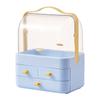 Caja de almacenamiento de cosméticos para dormitorio, escritorio, caja con acabado a prueba de polvo, tocador, productos para el cuidado de la piel, transparente con tapa, caja de cosméticos al por mayor