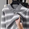 Recomendación popular: Fábrica de suéteres de punto a rayas con cuello Henry de marca moderna, prendas de punto para hombre directamente del fabricante