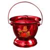 Escupidera Roja de Boda con Tapa Esmalte Dragón y Fénix Pato Mandarín Cubo de Dote para la Dote de la Novia Cubo de Orina para el Hogar