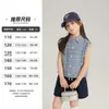 Camisetas de Verão 2026 Yojia para Meninas Novas Estilosas Estilo Coreano Tops sem Manga para Crianças Maiores Camisetas Infantis Roupa de Verão