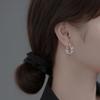 Pendientes de Aro Lineales de Doble Capa para Verano, Populares entre Blogueras Japonesas y Coreanas, Estilo para Ir al Trabajo, Aros de Oreja Únicos en Forma de Cruz Mobius