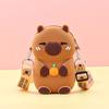 Bolsa Transversal Infantil de Silicone Capivara Bolsa Pequena para Menina Carteira Capivara Fofa Estudante Bolsa para Celular