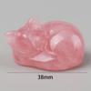 Venta Directa de Fábrica de Pequeños Adornos Tallados de Gato Durmiendo de Cristal de Jade Natural