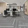 Série Xunyu Sha Zhou Carpete de Escritório Polipropileno PVC Gradiente Colorido Listrado Carpete Sala de Conferências Isolamento Acústico Carpete Completo