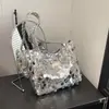 Bolso de Hombro a la Moda y con Estilo para Mujer 2025, Nuevo, Casual, Gran Capacidad, Diseño de Lentejuelas Grandes, para Llevar Debajo del Brazo